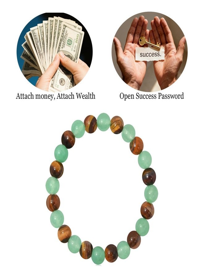 72ore Crystal Money Bracelets Wealth for Women Good Luck Charms Green Jade Beaded Bracelet Tiger Eye Trendy Jewelry Gifts Sister Husband Boyfriend Birthday Valentines Day Gifts - Image 4